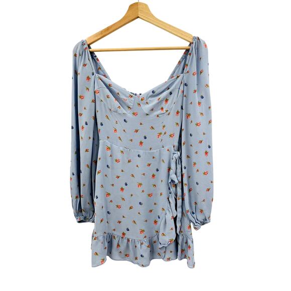 Reformation blue floral mini Cammi dress - Picture 4 of 9